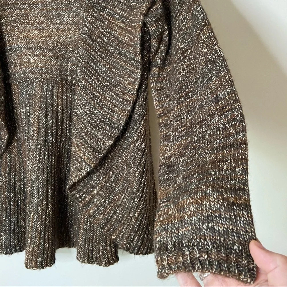 Knit Open Front Cardigan Sweater Drape Collar Size 14/16 Cotton - Picture 2 of 10